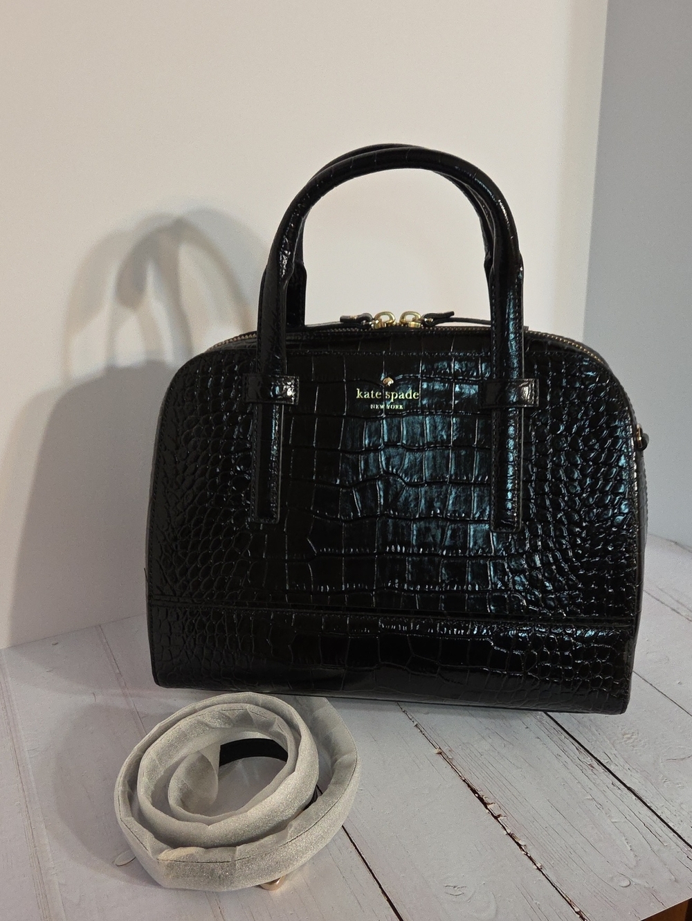 Kate Spade New York Riverside Street Exotic Felix Satchel NWT - Picture 5 of 16
